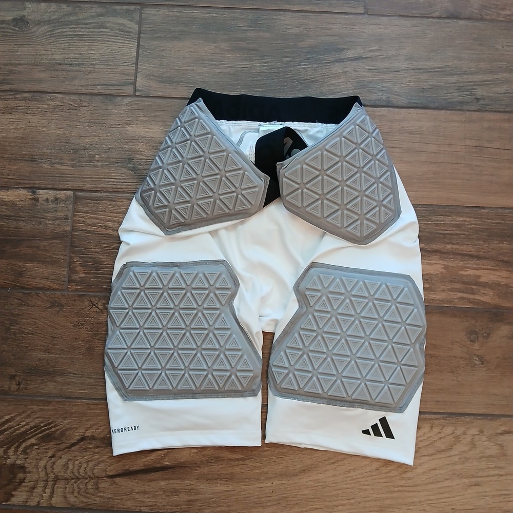 Adidas Football Girdle‎ Mens Extra Large White Padded Compression Shorts 5 Pad
